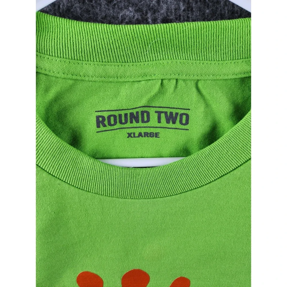Round Two T Shirt XL Neon Green Graphic Logo Streetwear Short Sleeve Men's - Picture 7 of 8